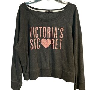 Victoria's Secret Charcoal and Pink Pullover